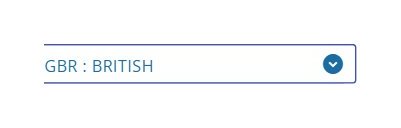 TDAC Nationality/Citizenship field showing GBR BRITISH selected